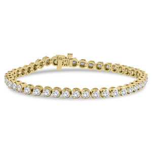 3 Carat TW Three Prong Diamond Tennis Bracelet in 14K Yellow Gold